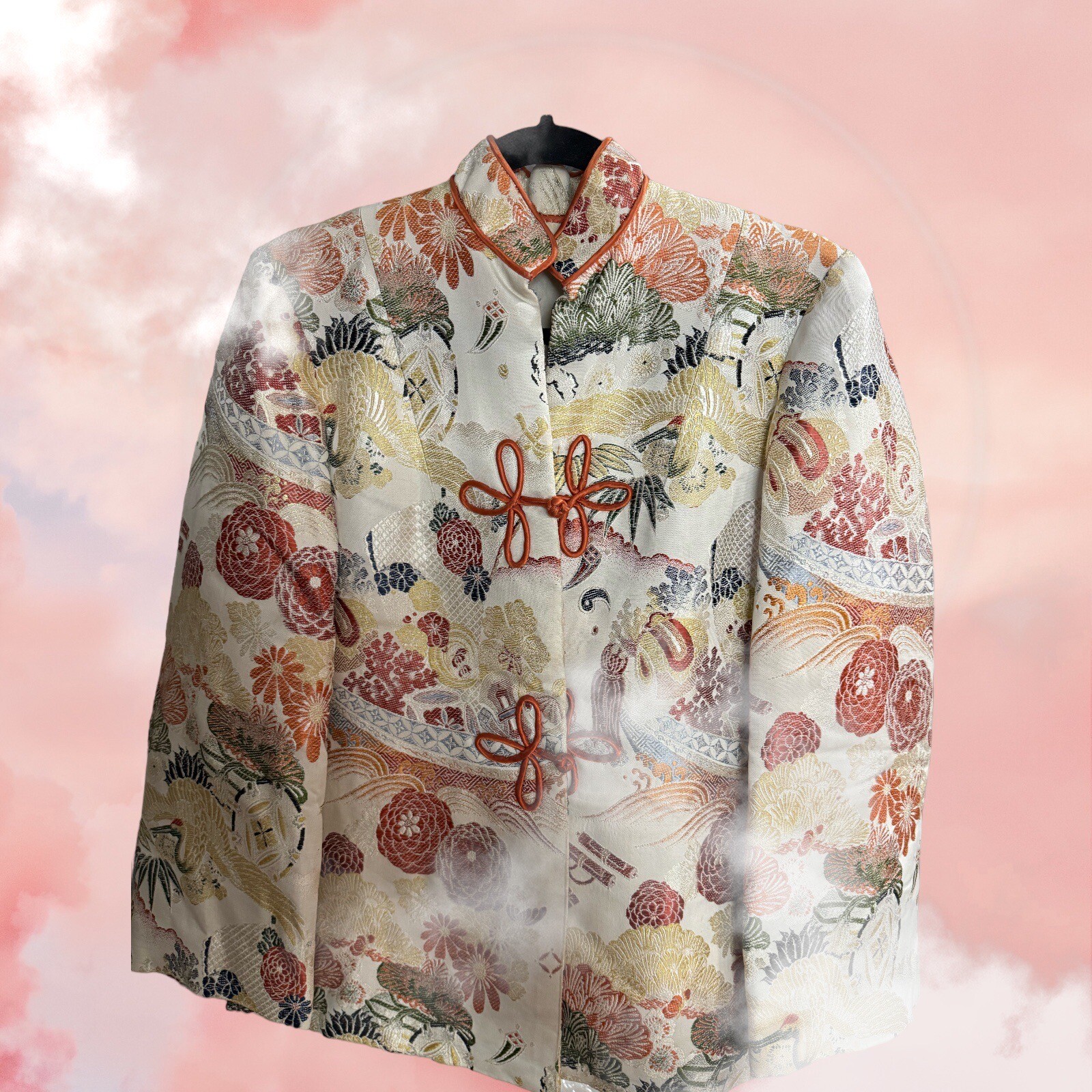 Beautiful Silk Blend Asian Jacket Made By Hand