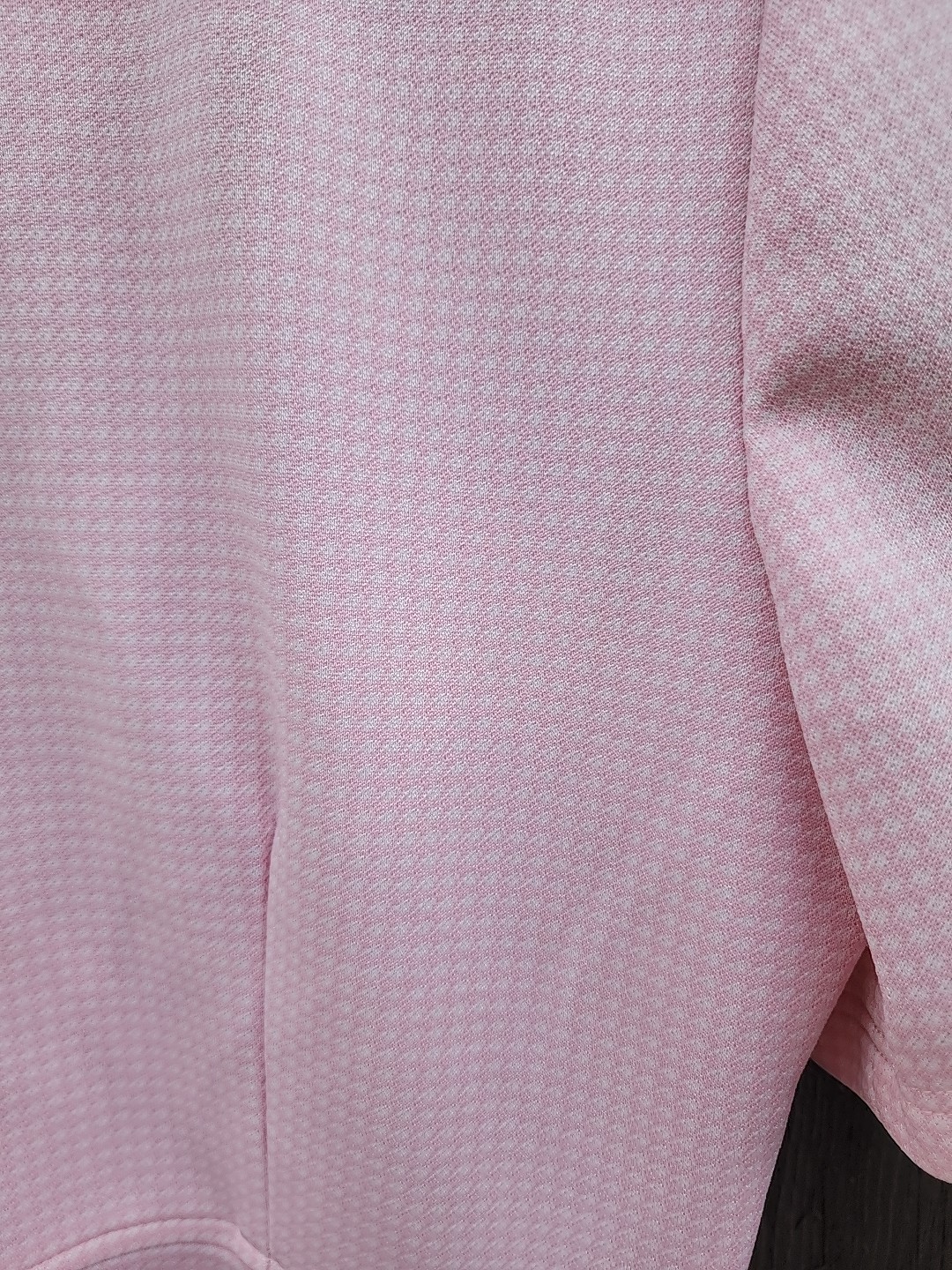 70s Handmade Pink Houndstooth Double Knit Polyester Dress – Womens XL-1X Vtg