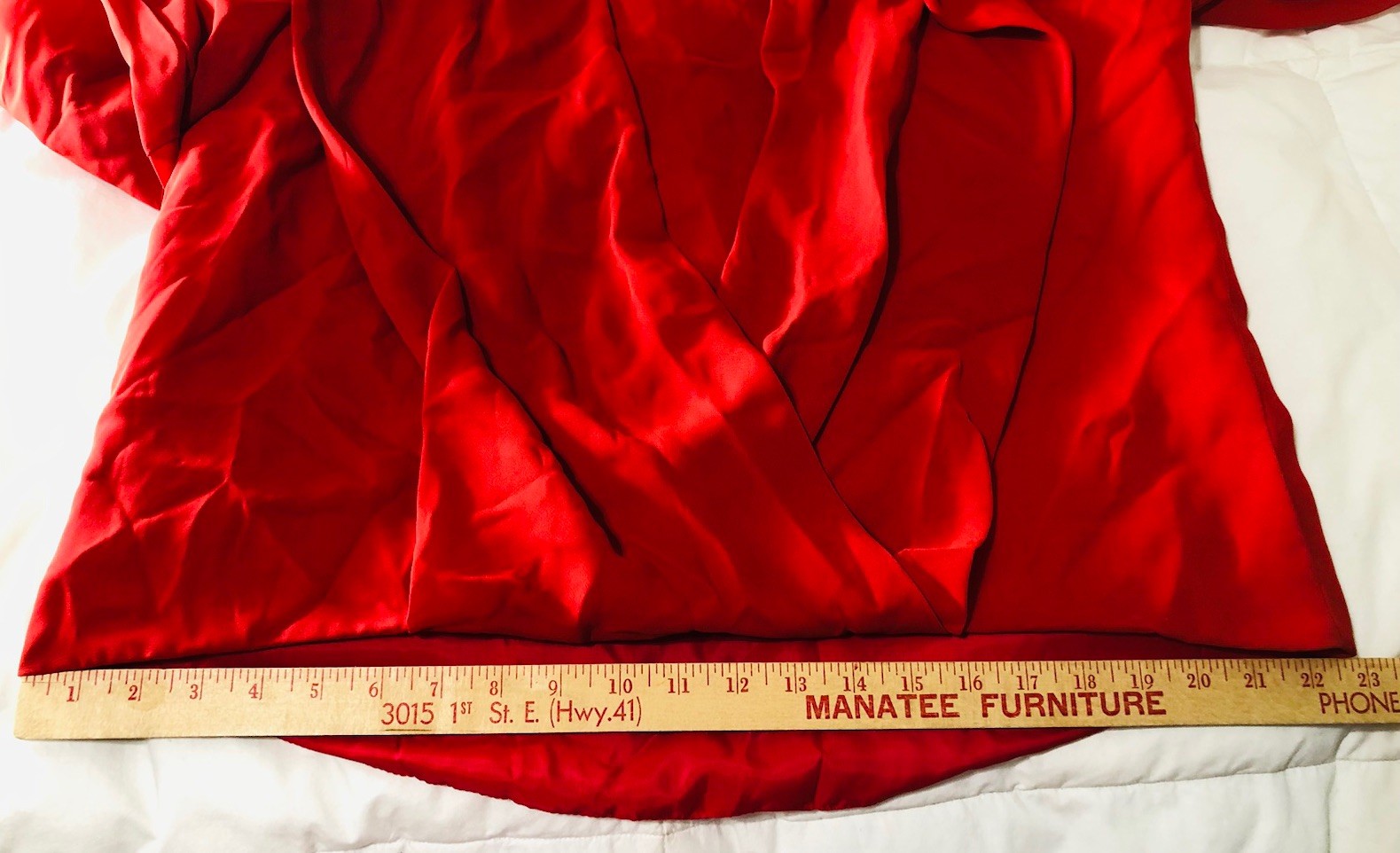 Vintage Lori Max Red Sequins Shoulder Pads V Nick Draped Rear Flowing Scarf Ends