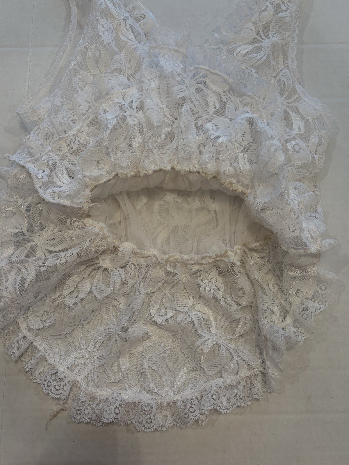 Vintage Tosca Lingerie Ivory Lace Camisole Coquette Cottagecore Bridal Sheer L