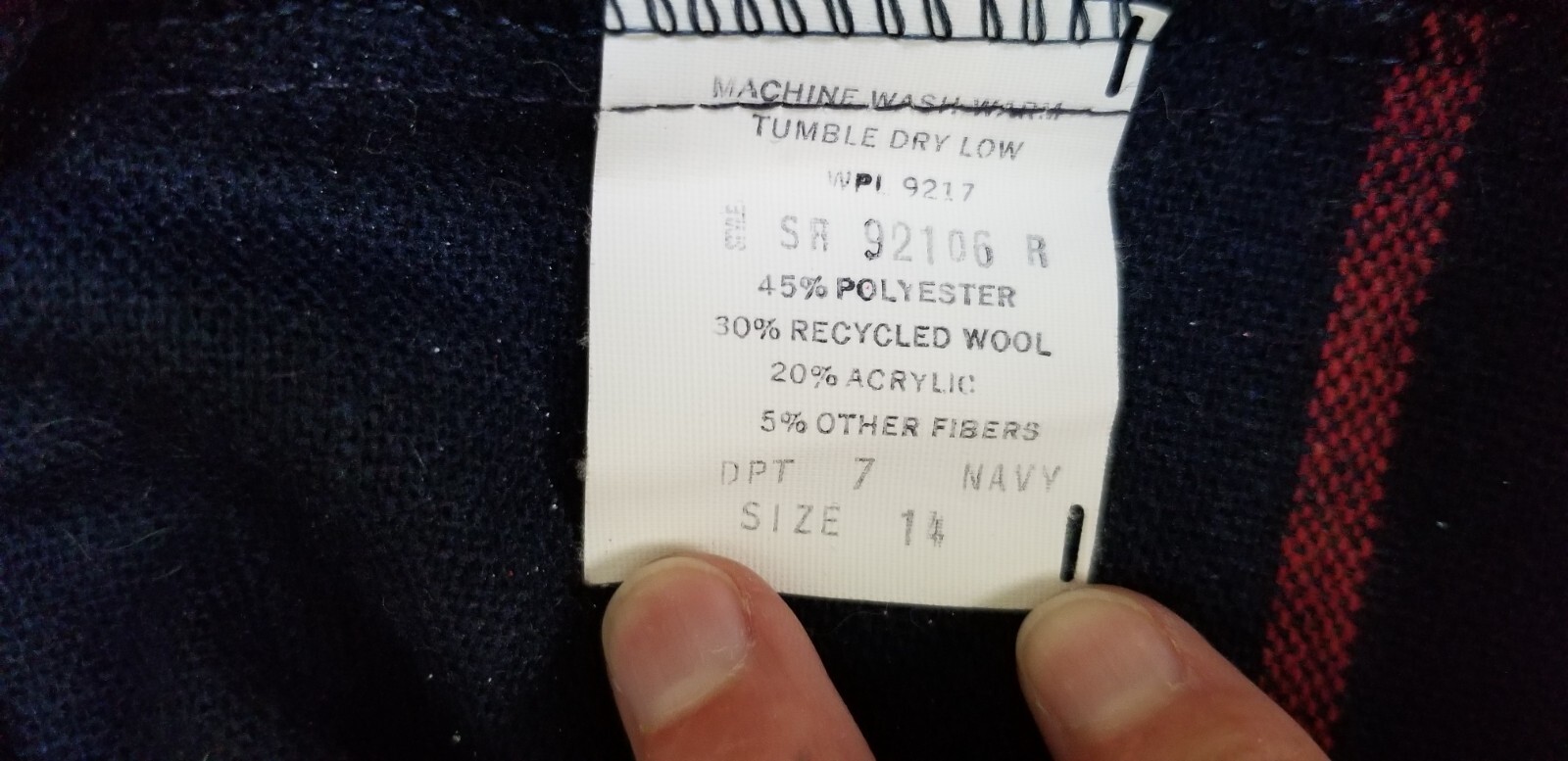 Vintage MOTIVATION Navy Blue Wool Blend Stripe Skirt – Waist 29 in. EUC