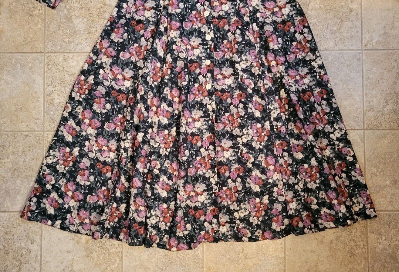 Vtg E.D. Michaels by Melanie Drucker Floral Sz 11-12 A-Line Dress Cottagecore
