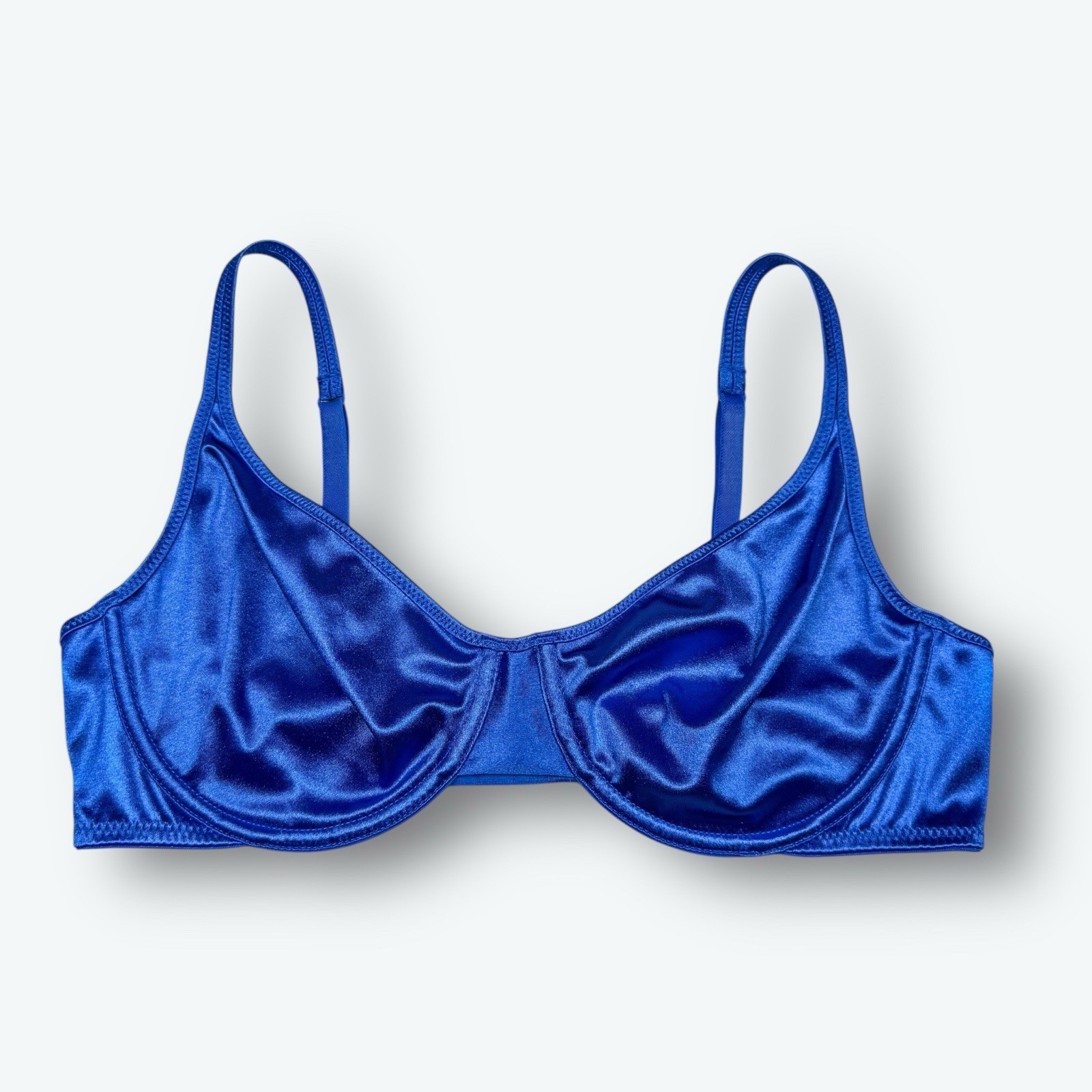 Second Skin Satin Bra Unlined Royal Blue 38DD