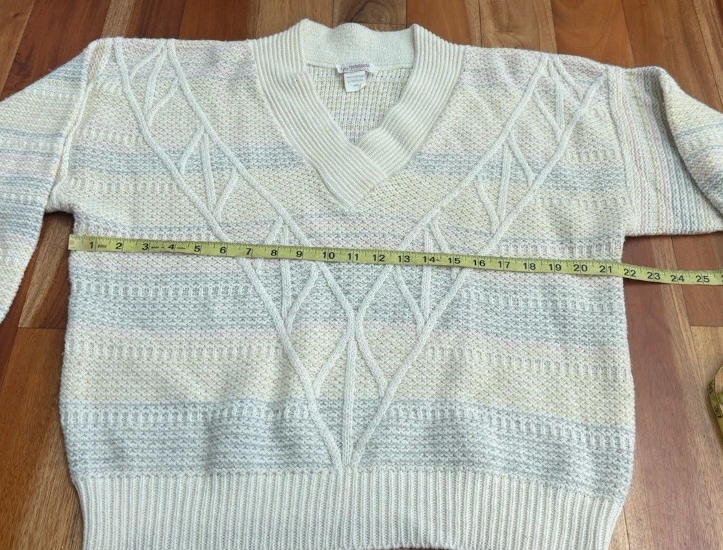 VINTAGE 70s 80s BELDOCH POPPER PULLOVER KNIT SIZE L SWEATER USA MADE WOOL BLEND