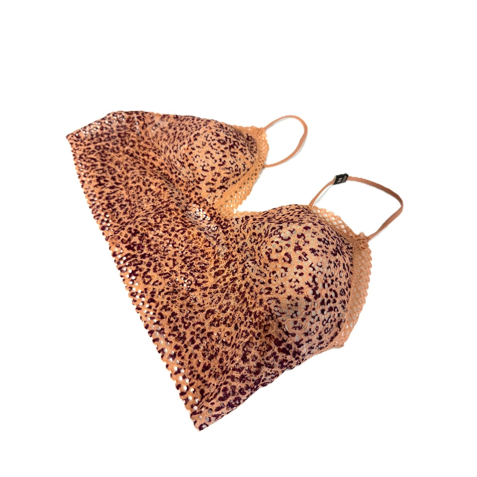NWT Victoria&rsquo;s Secret Wireless Padded Lace Bralette Leopard Print Medium