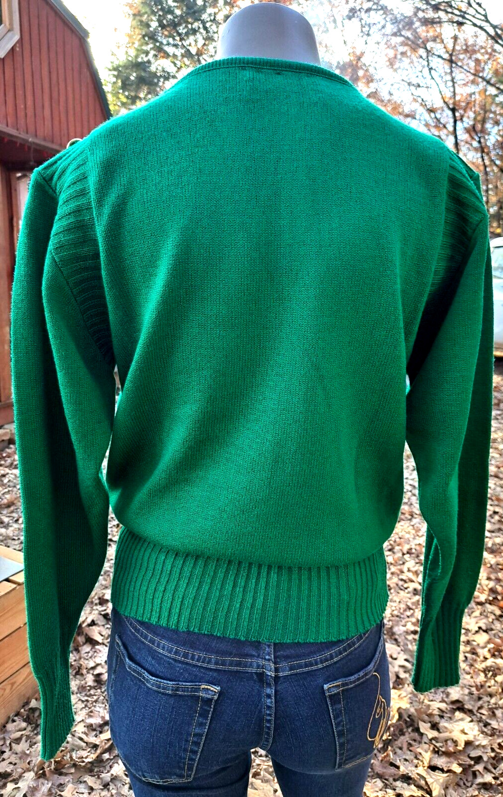 Vintage Neiman Marcus Ami Knits Pull over Sweater Bright Green Med/Lrg