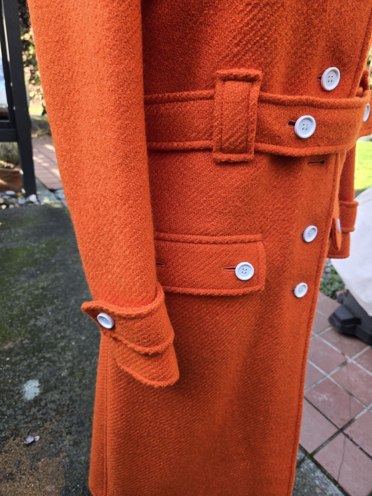 Vintage Rare 60’s Hyperbole Courreges Paris Orange Wool Womens Coat