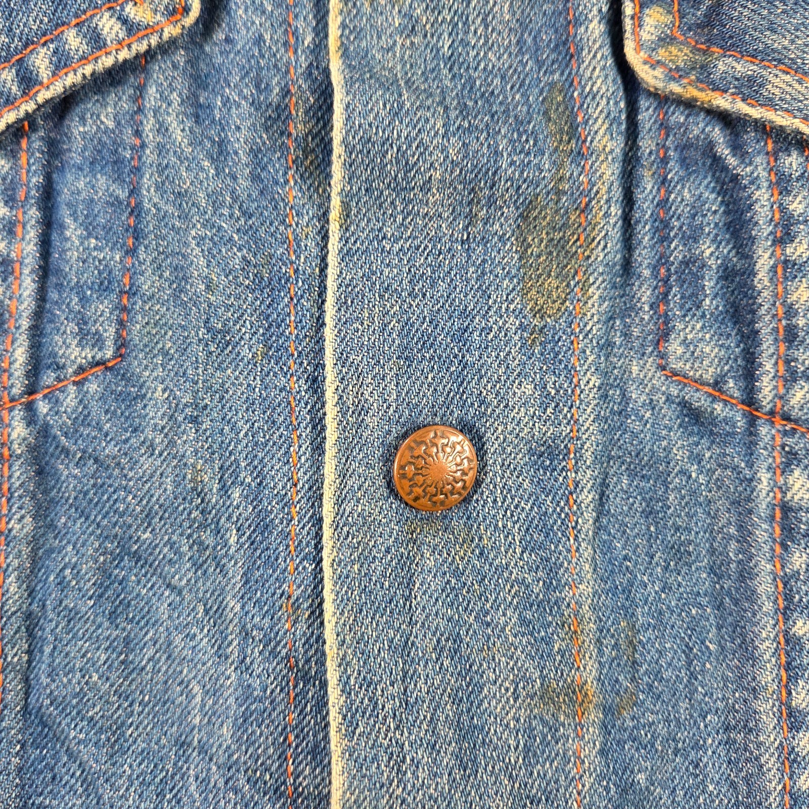 Vintage Sears Jacket Womens Small Denim Snap Put On Shop 80s Workwear Distressed