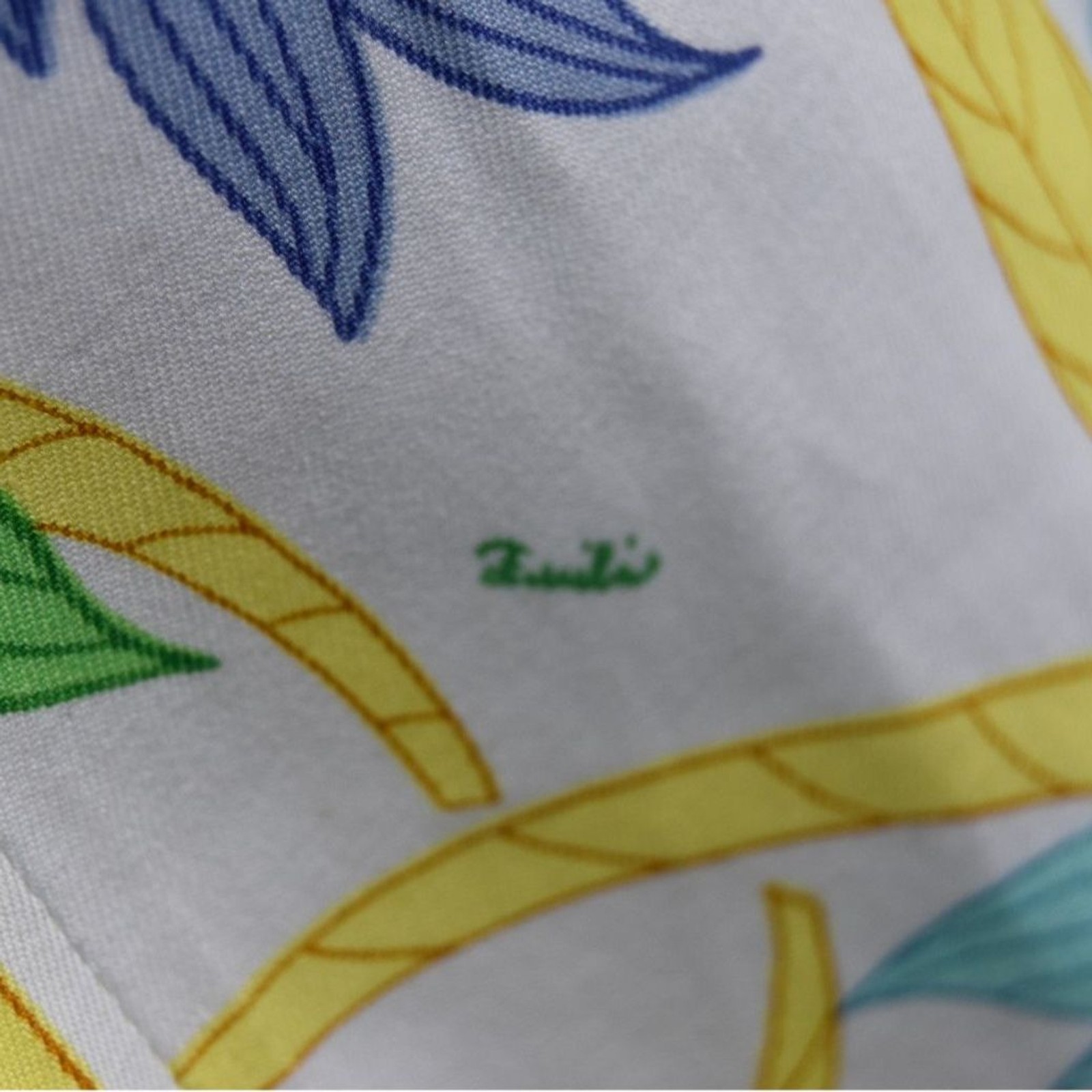 Vintage 1960s Emilio Pucci Fabric Skirt 70s Floral Border Print Italy Waist 32