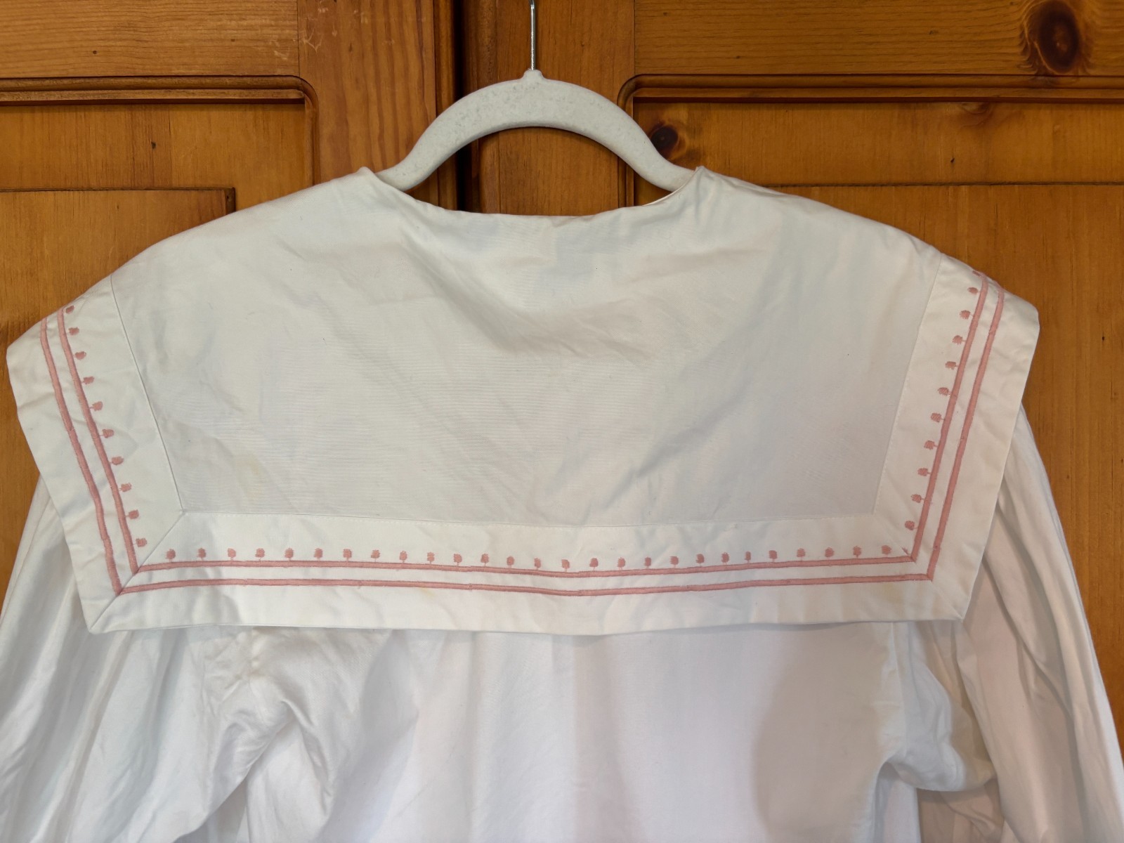 Vintage Cullinane White Cotton Nautical Womens Blouse Size 8 Button Down w/ Bow
