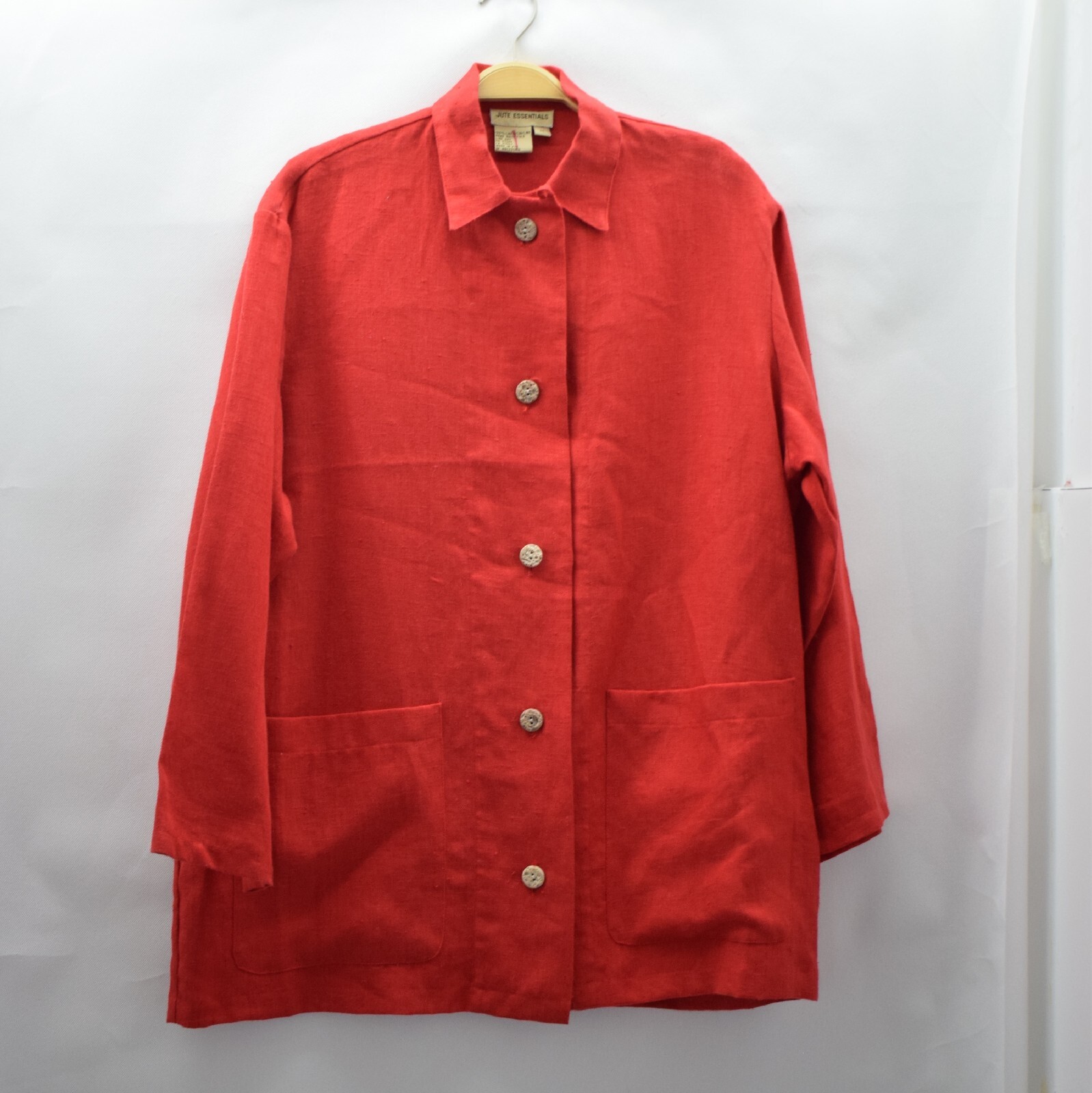 Vintage Unbranded Women Chest Size 50 Inches Red Linen Jacket