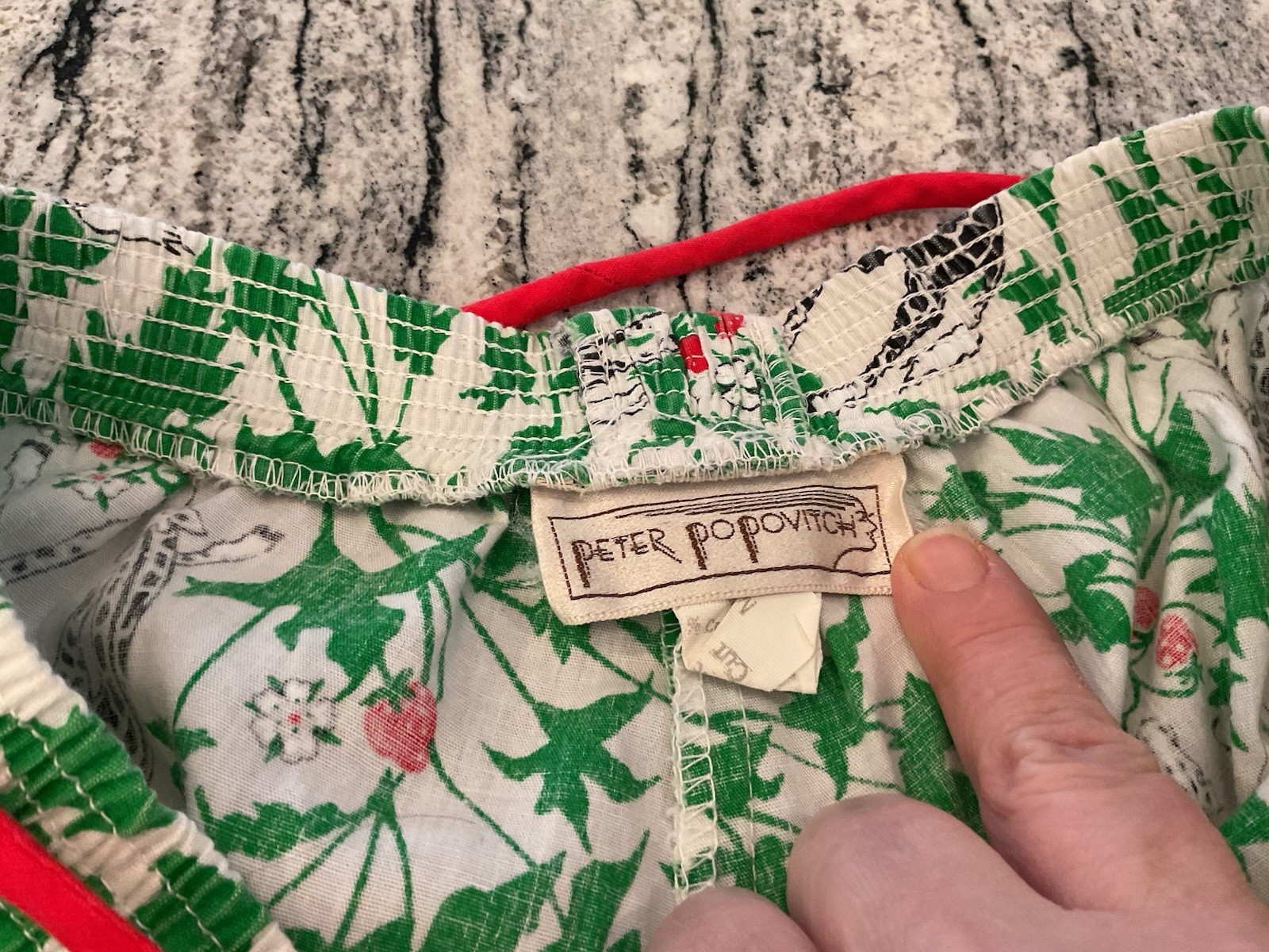 Vintage Peter Popovitch Leafy Strawberry Giraffe Skirt M
