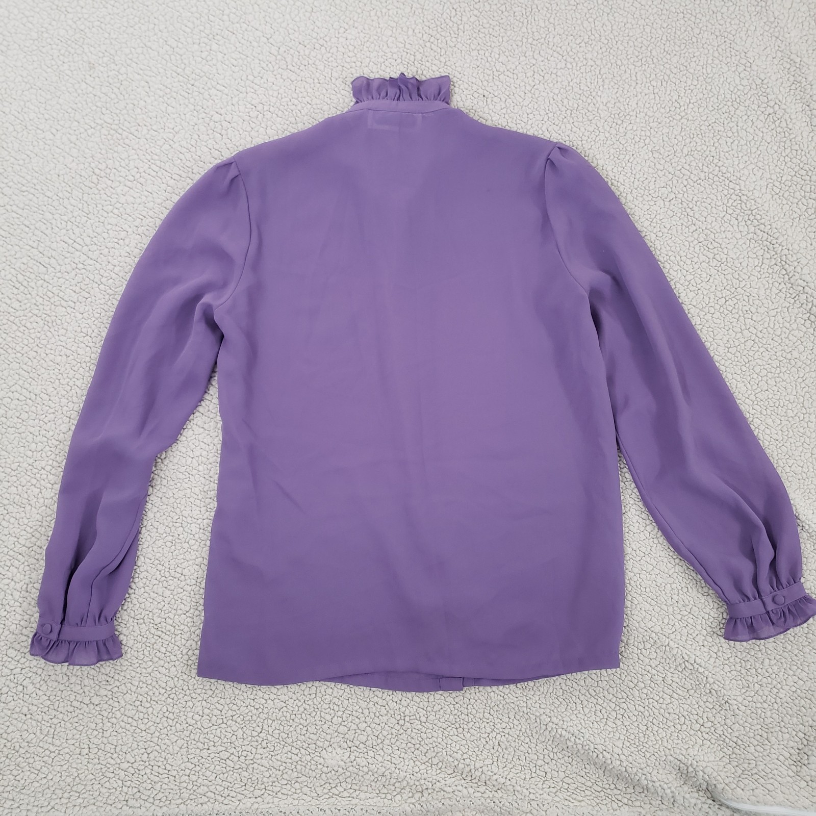 VTG IMPRESESSIONS Lavender Ruffle Tie-Neck Blouse Top | 12