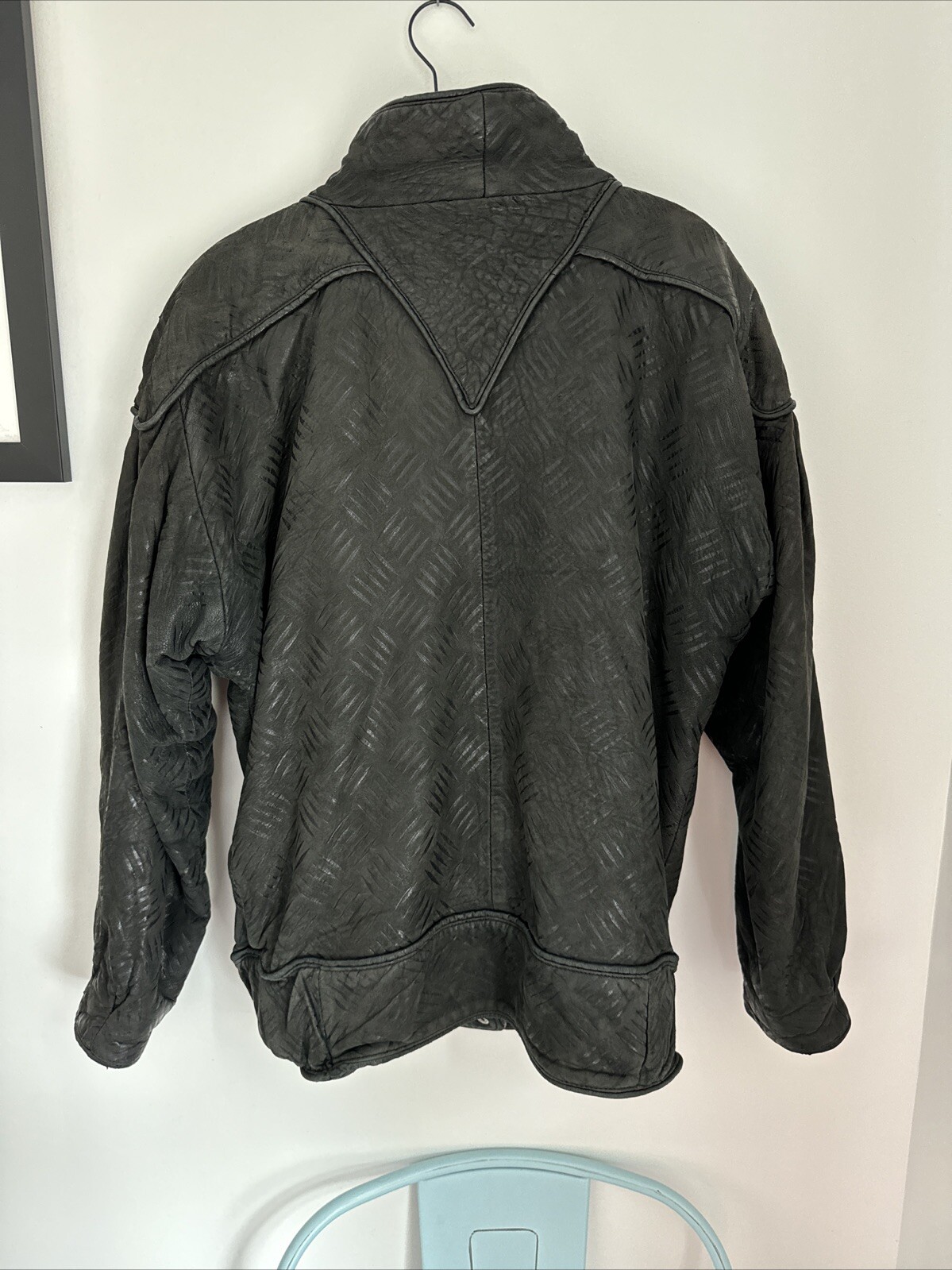 Vintage Leather Jacket 80s No Label Fur Lined size L Oversized Fit Very Warm
