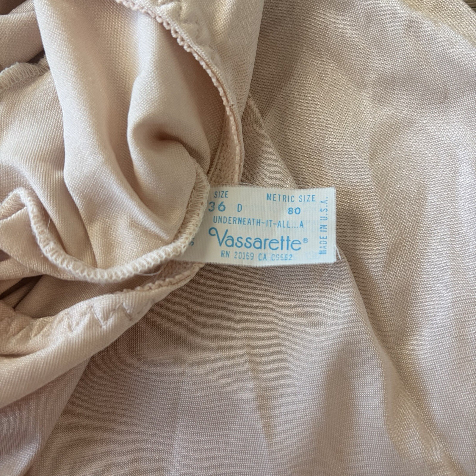 Vintage Vassarette Full Slip With Underwire Bra Nightgown Size 36 D Lace Cream
