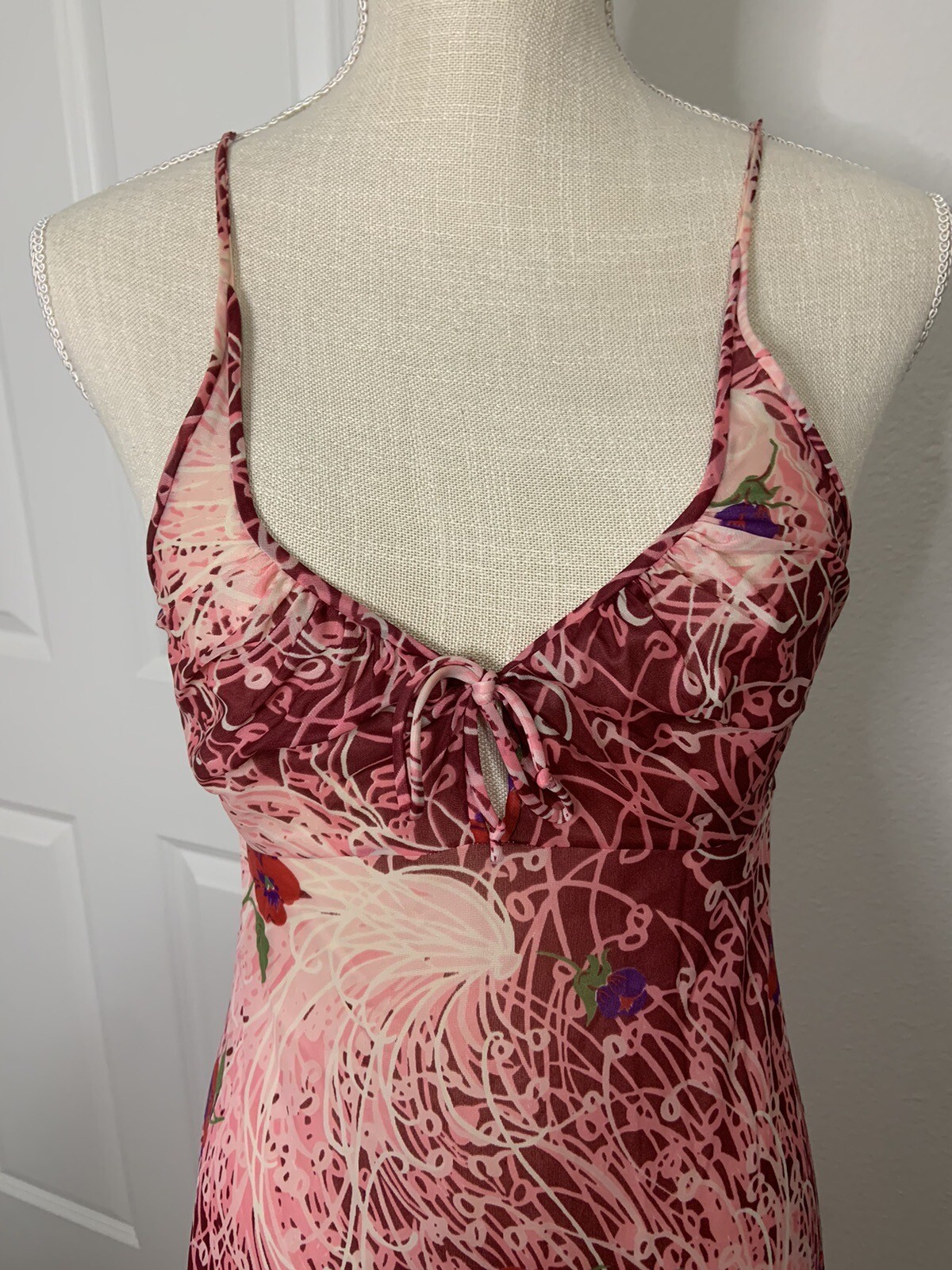Vintage 70s Floral Slip Dress Size 32 Small Vanity Fair Made In USA 🇺🇸