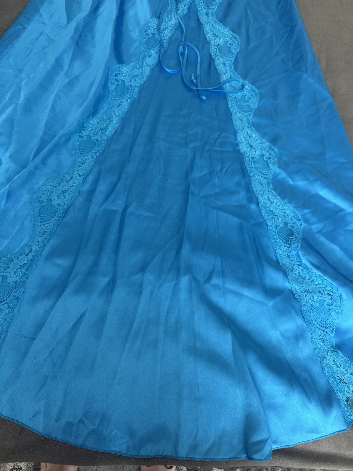 Vintage Vassarette Long Intimate Attitude Tricot Nightgown Sz 1X Blue