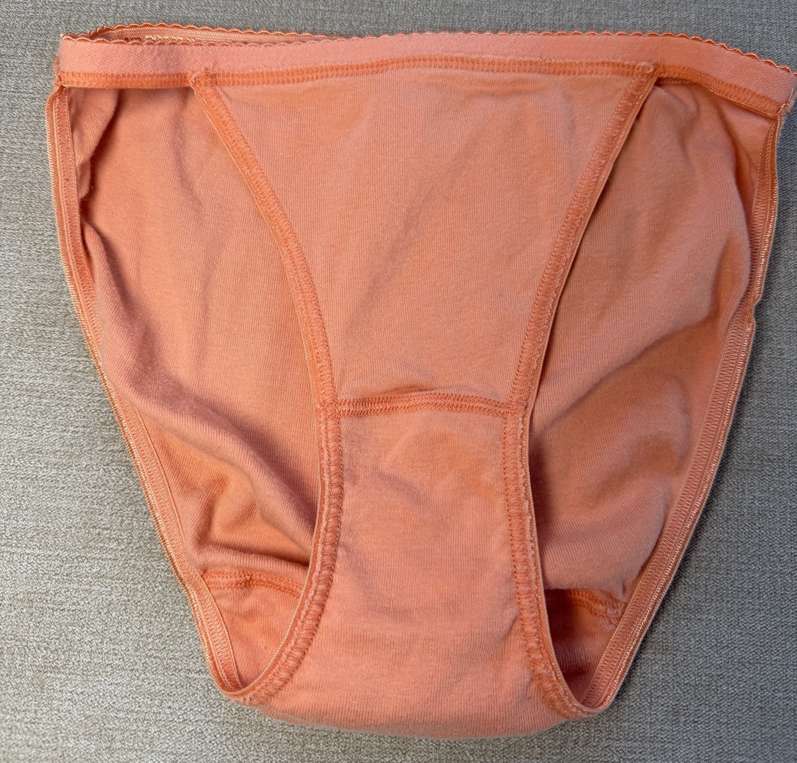 Vintage Victorias Secret Signature Waistband String Bikini Small Solid Orange