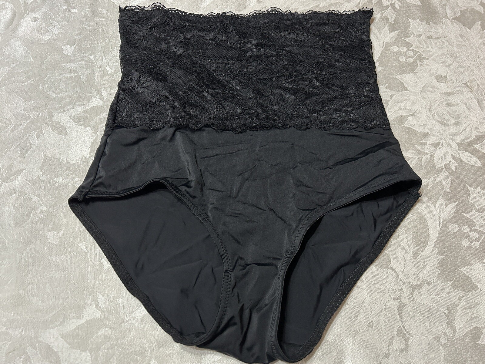 Instant Shaping By PLUSFORM 7301 Hi Waist Lace XL Black Shaping Brief Panties
