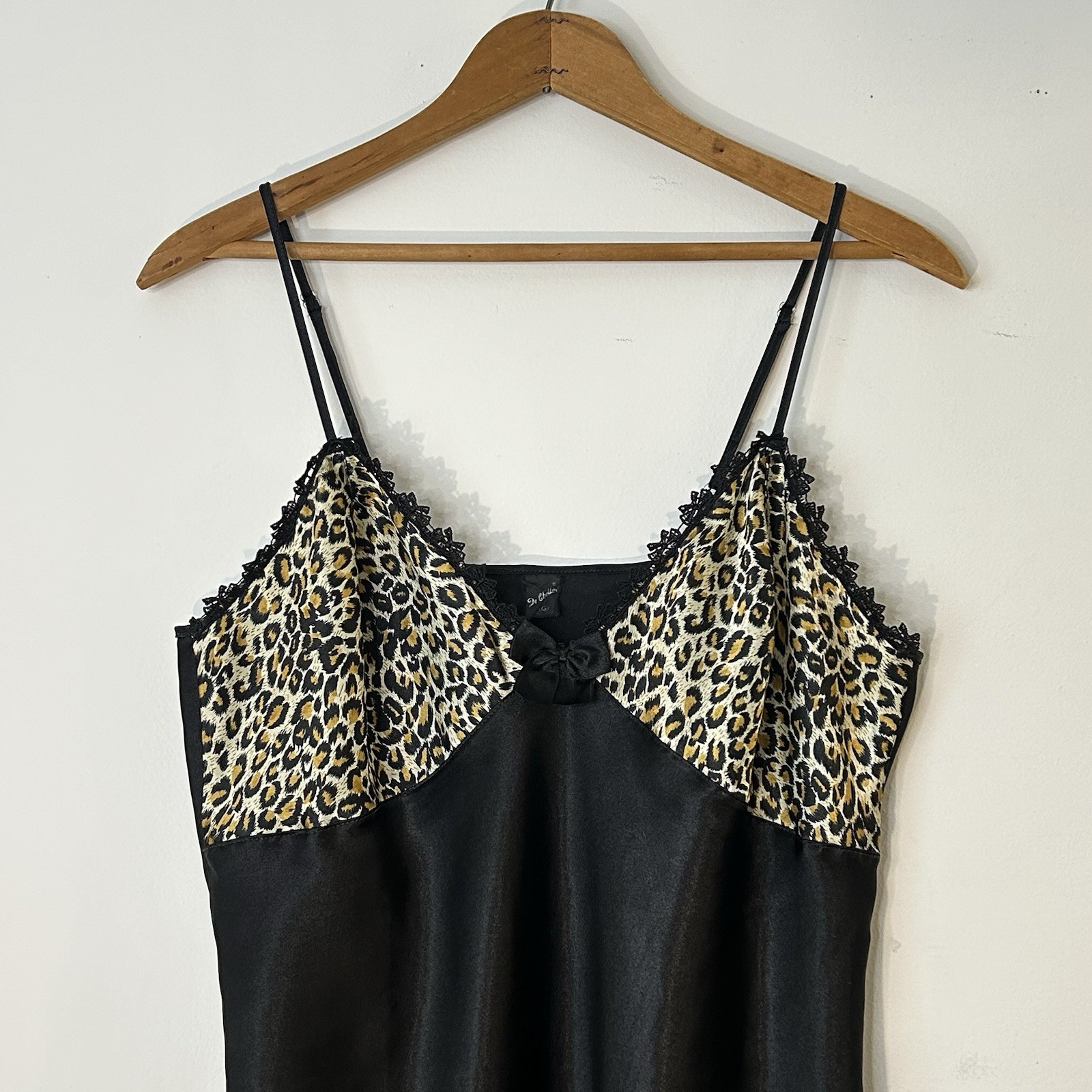 90s Mini Slip Dress Black Leopard Print 36-38 Inch Bust Sabrina Carpenter Fairy