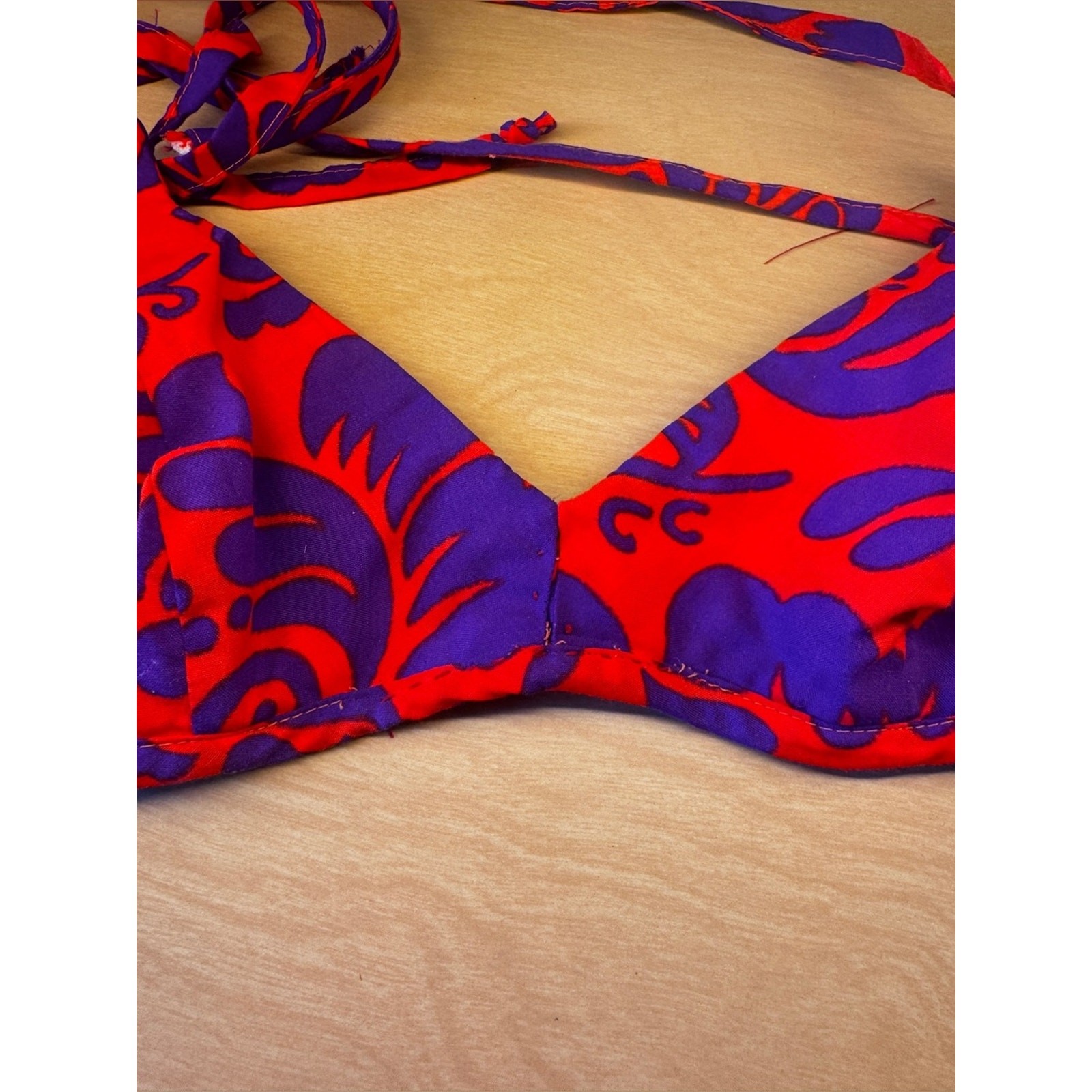 60s Vintage Bright Psychedelic Print Bikini Set Sz SM