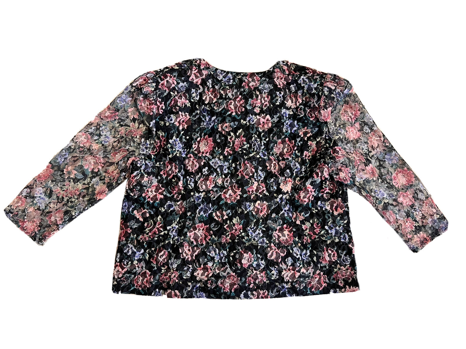 Vintage Risa Ann New York Jacket Size 20WP Floral Lace Button Up Blazer Pads