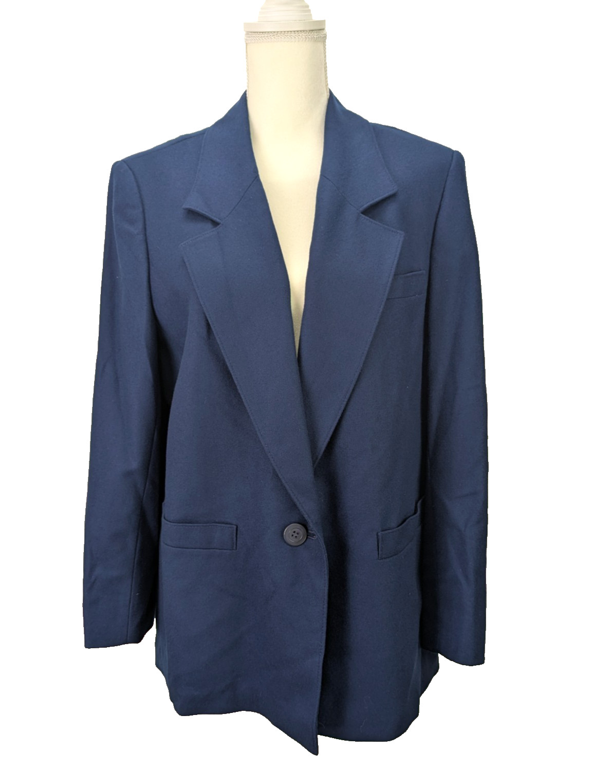 Vintage PENDLETON Wool Blazer Women&rsquo;s Size 18 W (Tag 18W, Fits 14–16) Blue Work