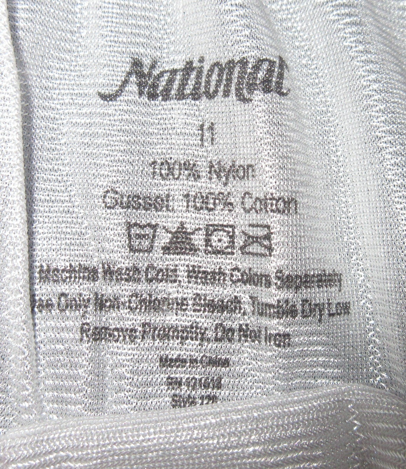 NATIONAL WHITE glossy nylon w/ lined crotch brief style panties 11 / 4XL NEW