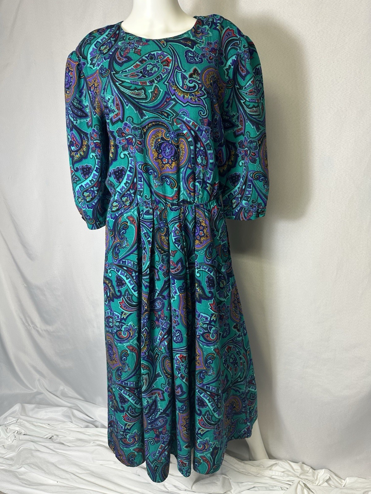 Vintage REO Original Size 12 Multicolored Dress Pit To Pit 18.5 Length 49 In