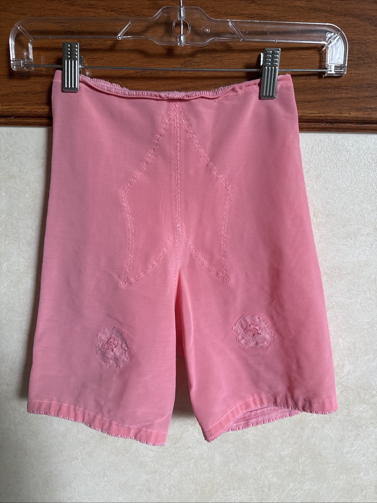 Vintage VANITY FAIR Long-Leg PANTY Girdle GARTER Belt Nylon Pink 41-6 ~m
