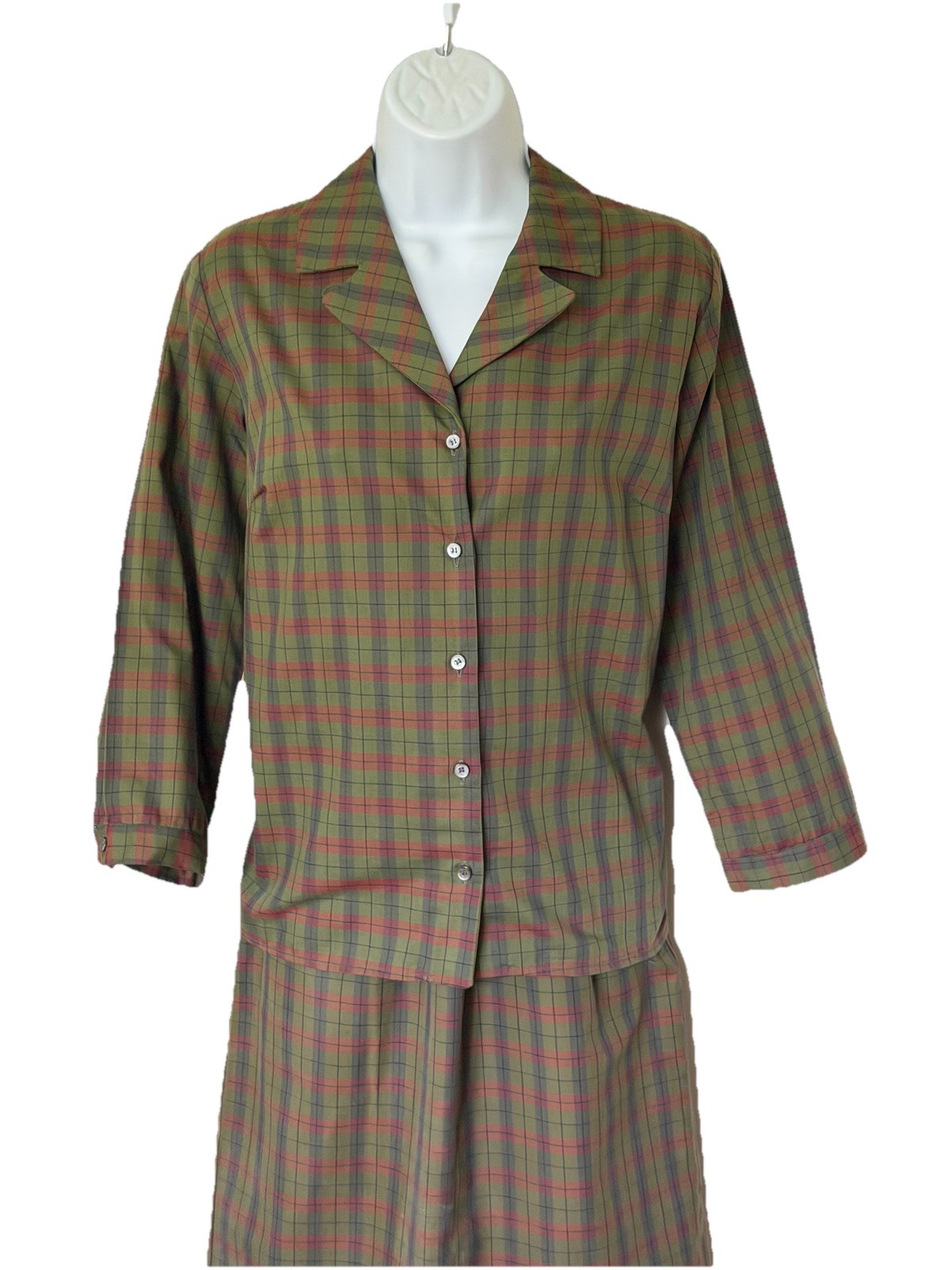 Vtg 50s White Stag Plaid Shirtwaist Dress 38” Bust Broken Zip 23&Prime; Waist