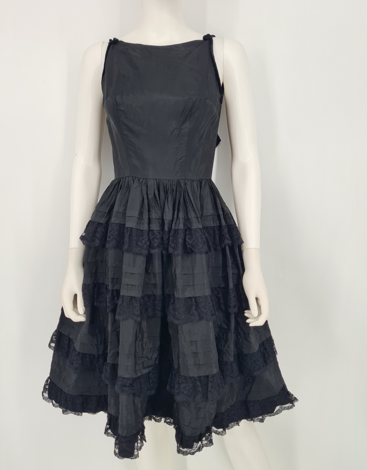 Vintage 60s Jr Theme Black Lace Dress Dress Party Cocktail Women&rsquo;s Size XS