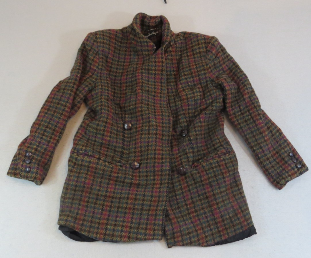 VTG Giorgio Di Sant&rsquo; Angelo Collectible Gold Double Breasted Tweed Blazer Small
