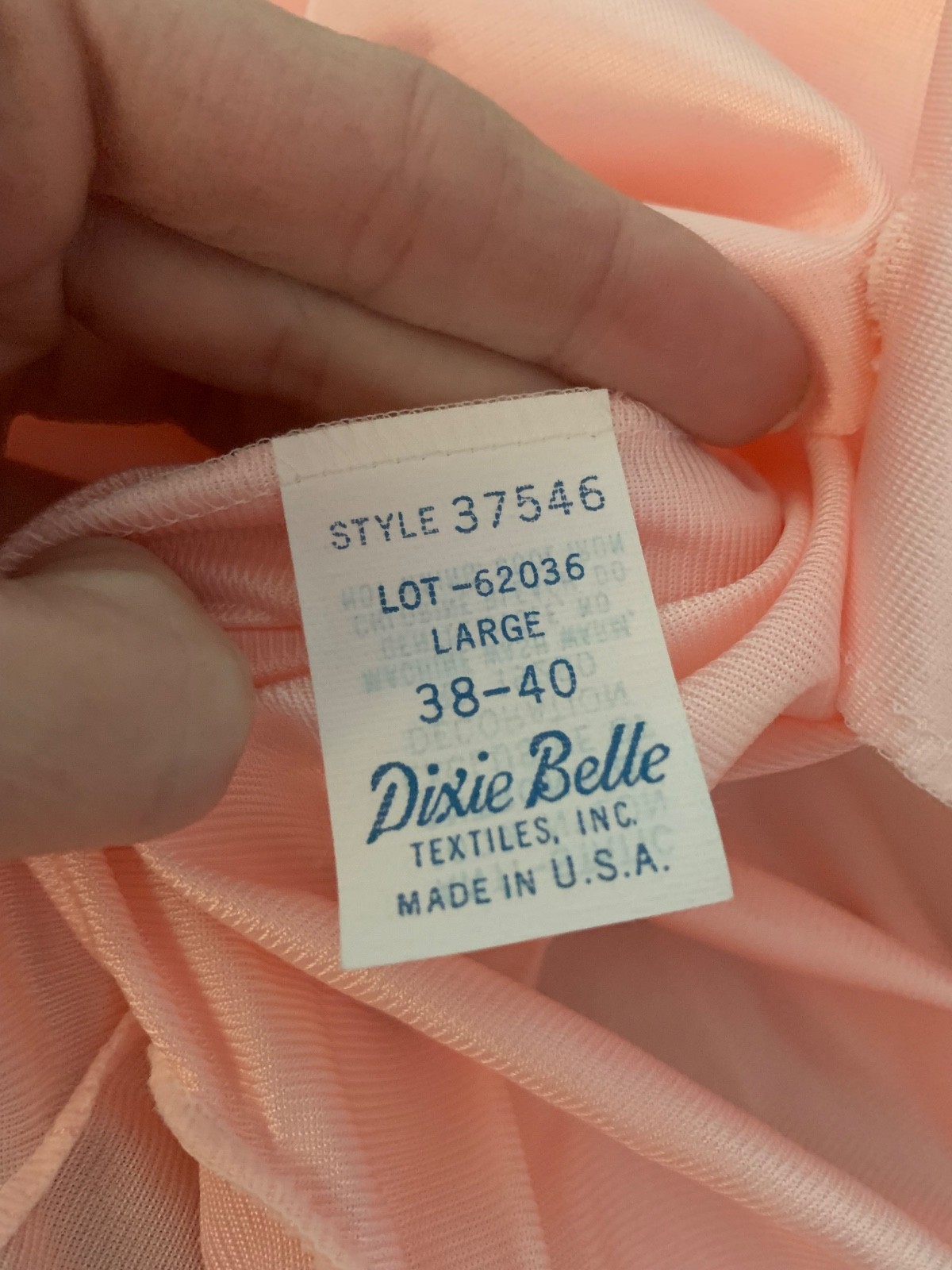 NWT Vintage Pink “Dixie Belle” Nylon Peignoir Robe w Lace Accents Maxi