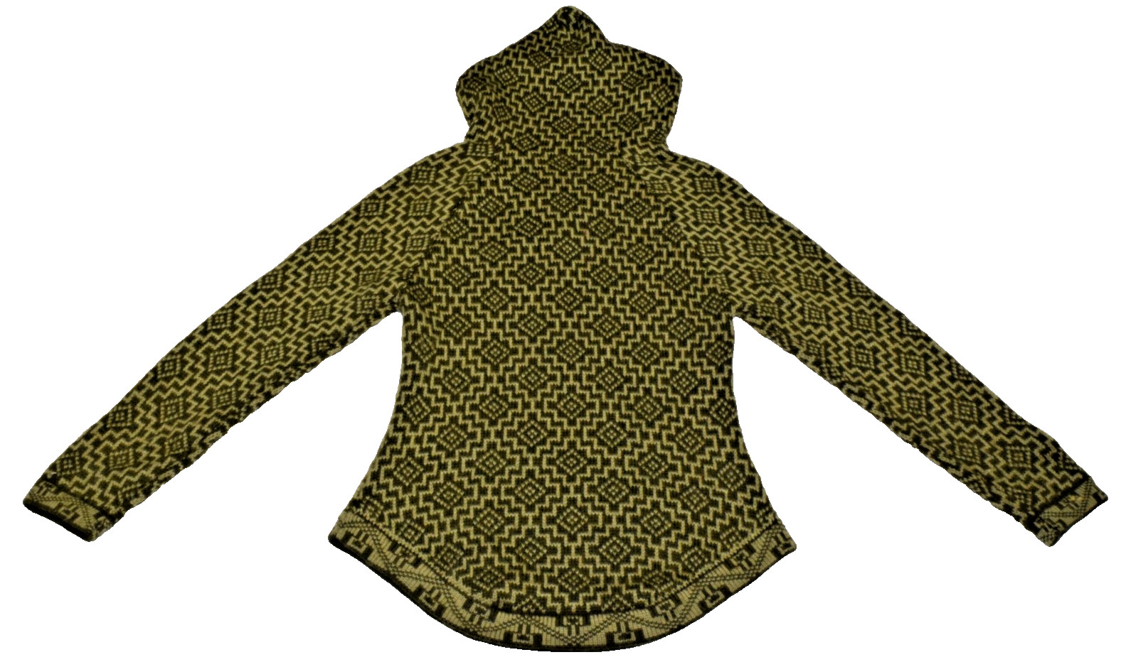 Vintage Womens Alpaca Wool Sweater Size XS/S Y2K Olive Green Geometric Hoodie