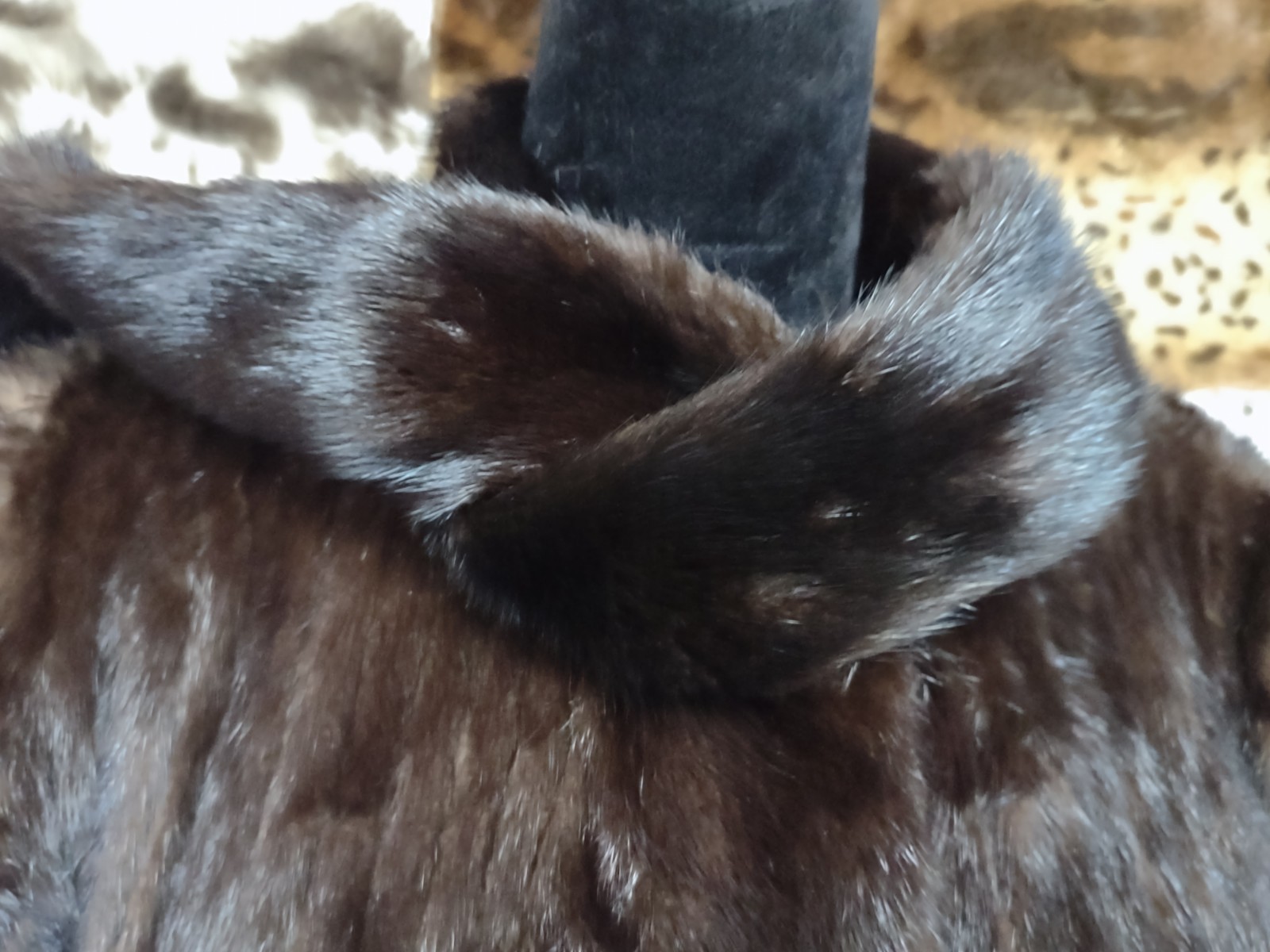 MCM Mink Jacket Custom Made 38&Prime; Chest Alaska Velvet Pockets Scarf 23&Prime; Length