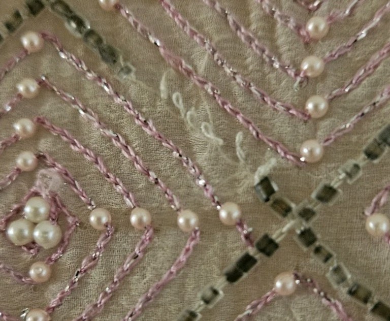 Unbranded Vintage 80s Beaded Sequin 100% Silk Formal Top Blouse Salmon Pink M