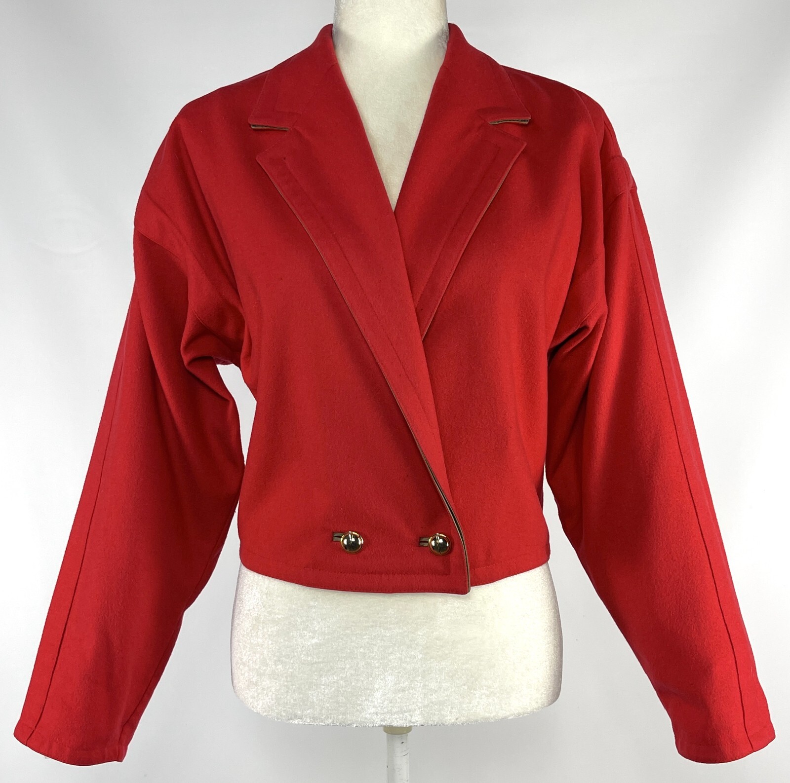 Very Rare Vintage late 70&rsquo;s Gianni Versace Red Wool Short Jacket Made in Italy