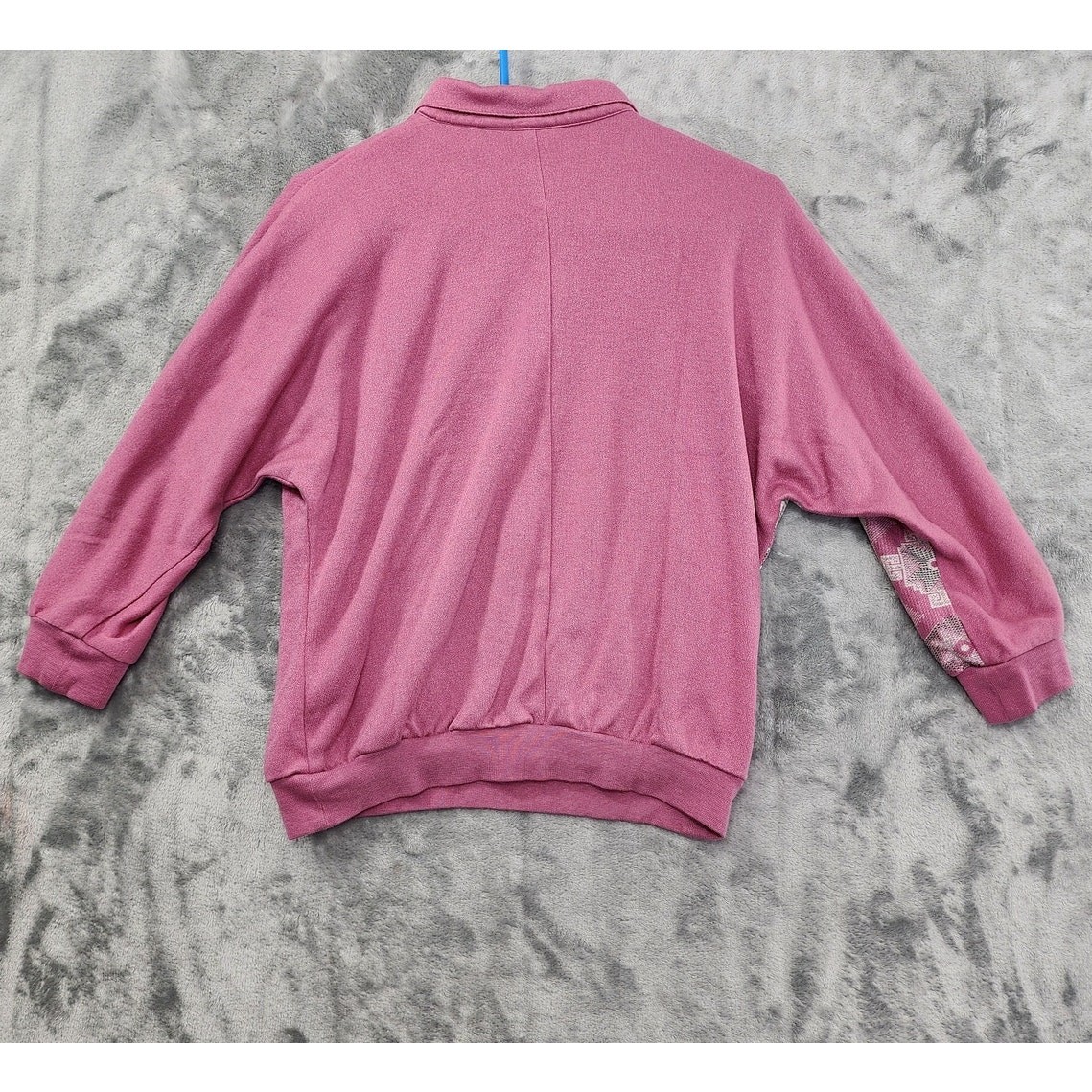 Vintage 80s Graff Top Womens M Pink Silver Metallic 3/4 Sleeve Polo Cabincore