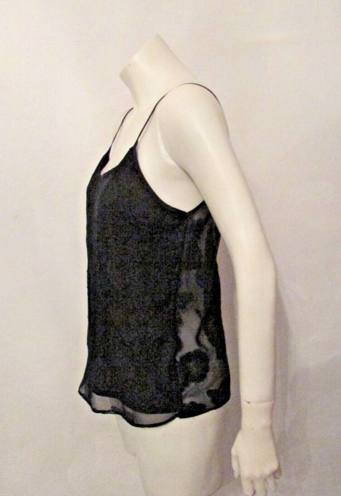 Cinema Etoile 641347 Floral Embossed Sheer Chiffon Camisole Cami Slip S USA made