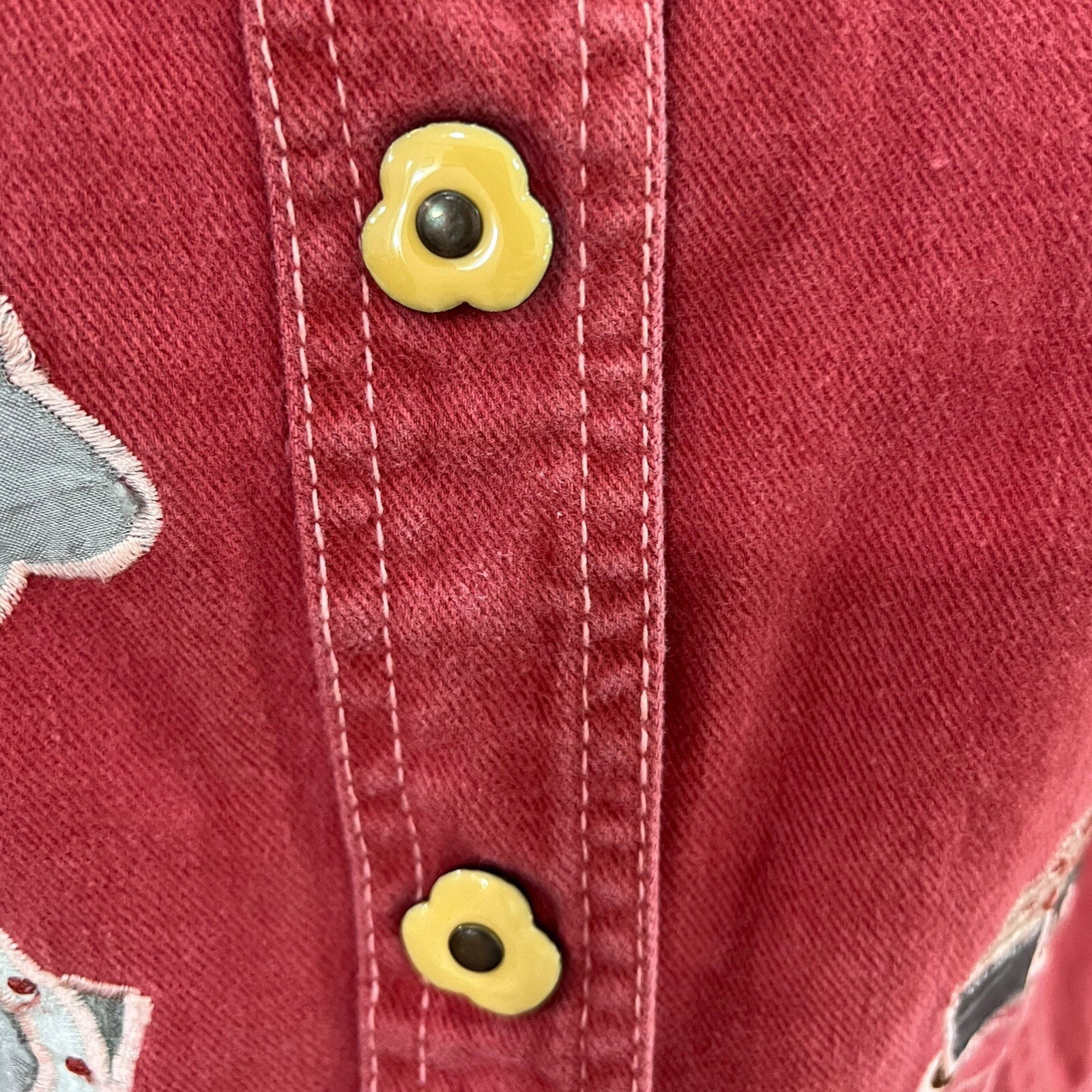 1970s Roncelli Denim Jacket Novelty Train Appliqué Vintage Top Wearable Art Sz S