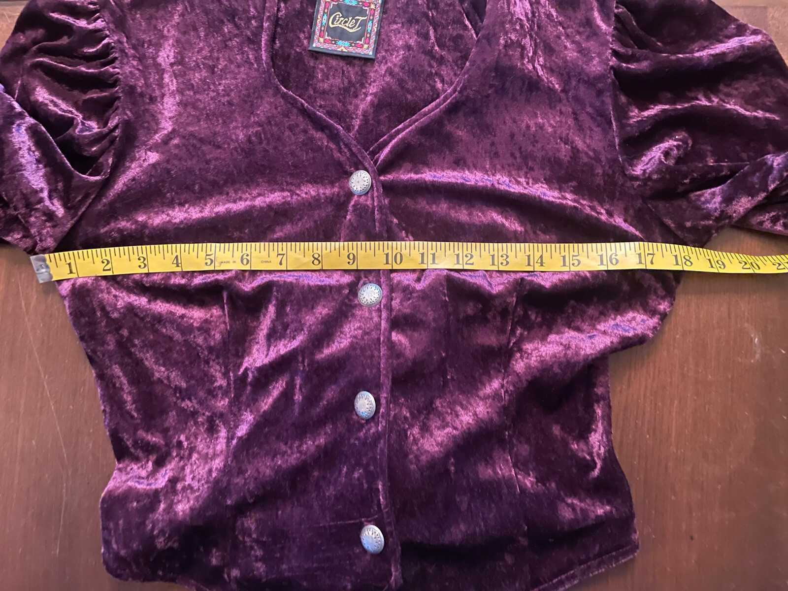 Vintage Circle T By Marilyn Lenox Western Ranch rodeo Velvet Purple Patchwork M