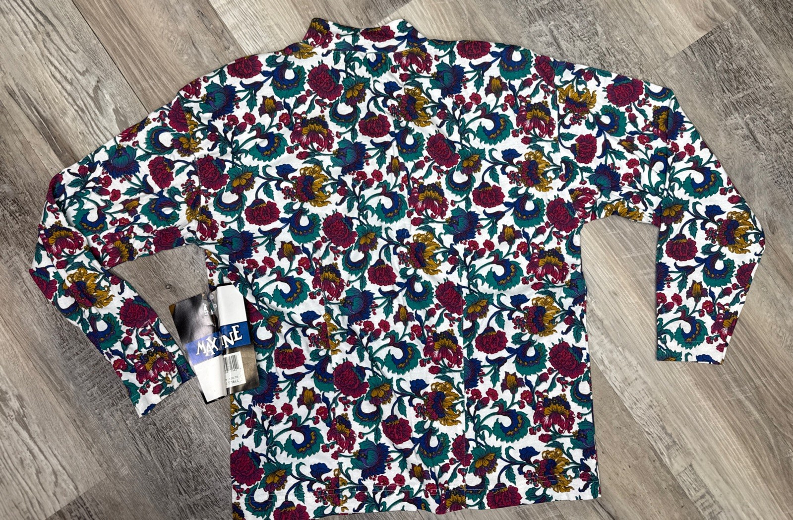 VTG Max & Diane Floral Paisley Long Sleeve Blouse Top Shirt Secretary Geek NWT S