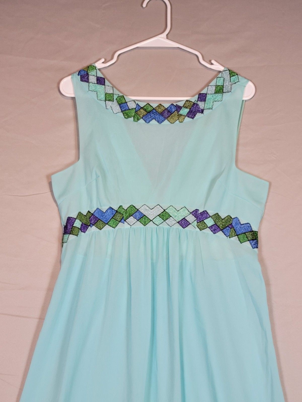 VTG 60s Emilio Pucci for Formfit Rogers Light Blue Nightgown Womens Medium