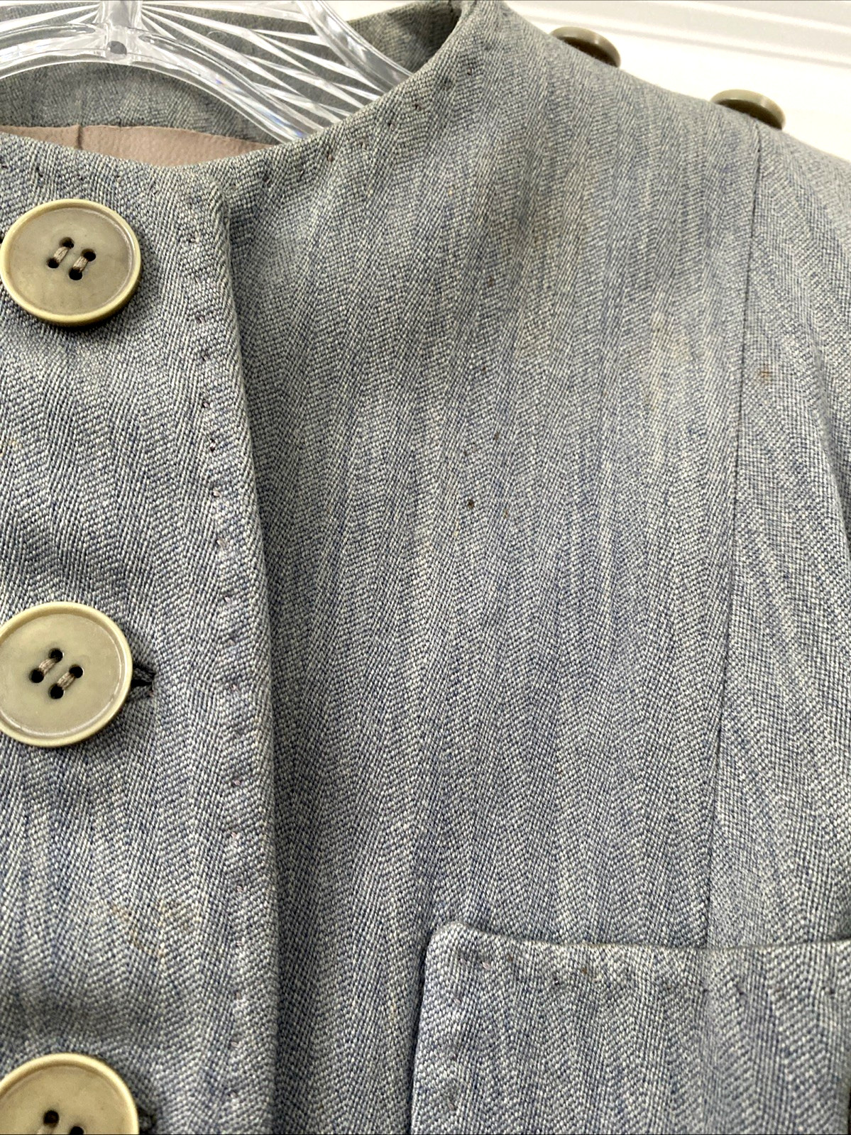 1940s Vtg Swansdown Gray Wool 2 Pc Suit Button Jacket & Skirt Nipped Waist OOAK