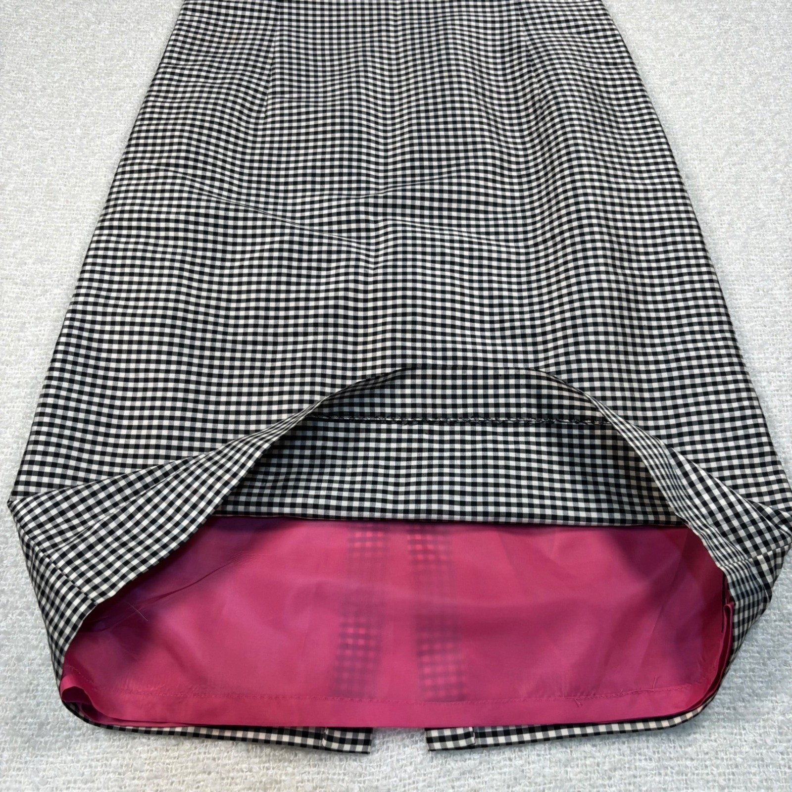 vintage 90s silk dress black white gingham cocktail elegant coquette chic modest