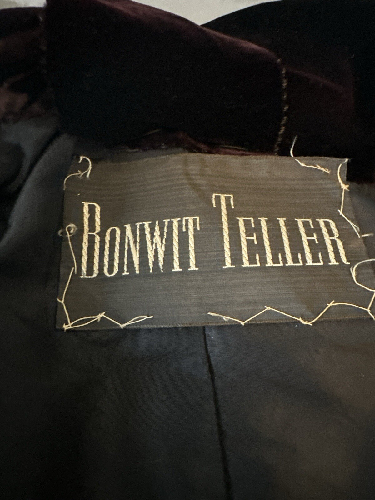 Bonwit Teller 40s Black Silk Faille & Beaded Velvet Lapel Jacket M