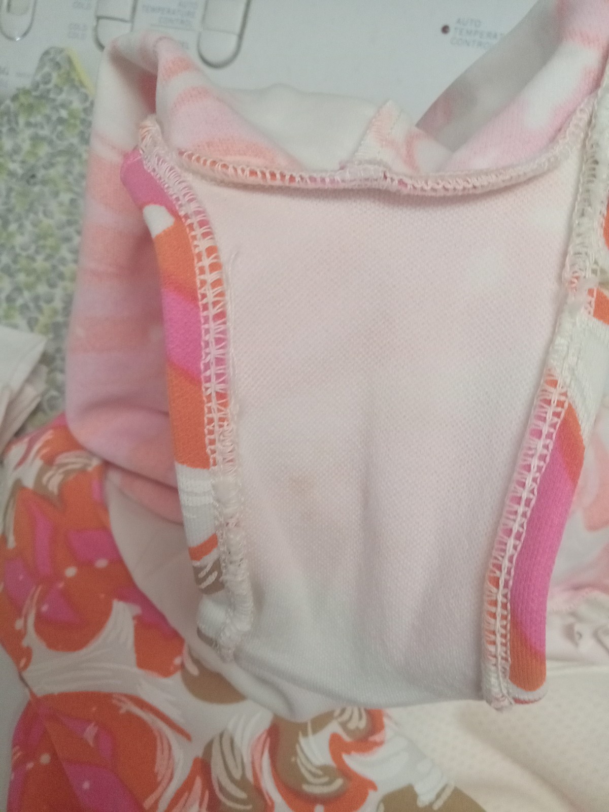Vintage 60s Jantzen Psychedelic Mod MCM Bathing Suit Size 12 1 Piece Pink Orange