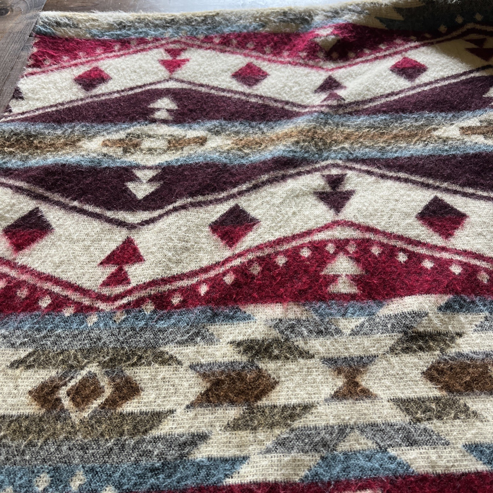 Alpaca Wool Hooded Native American Poncho OS Adult Southwestern Aztec Kay