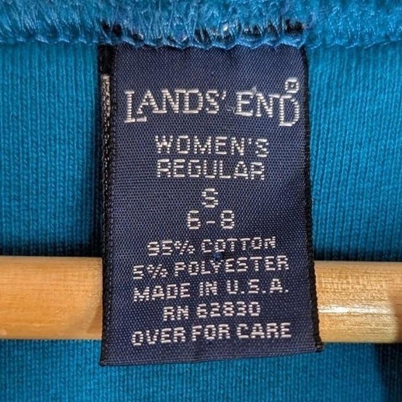 Vintage Lands&rsquo; End Crazy Quilt Patchwork Open Front Sweatshirt Small